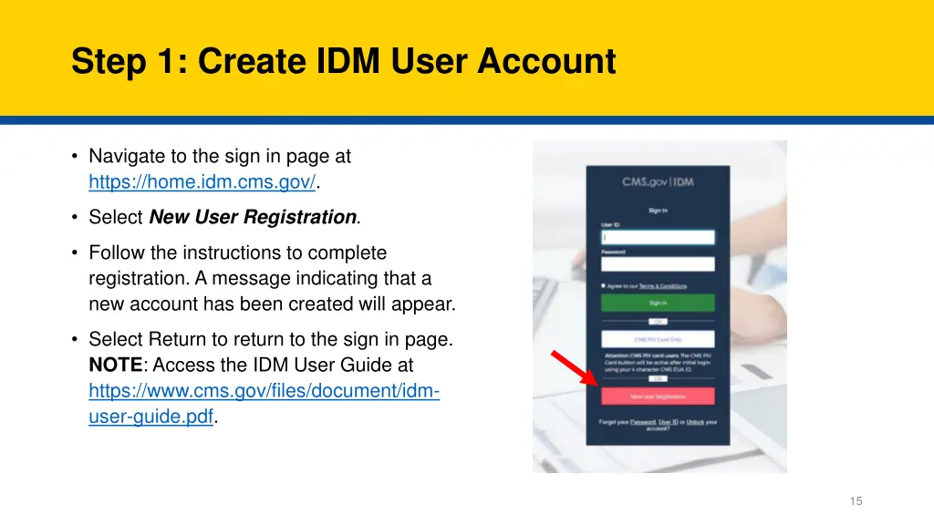 step 1 create idm user account