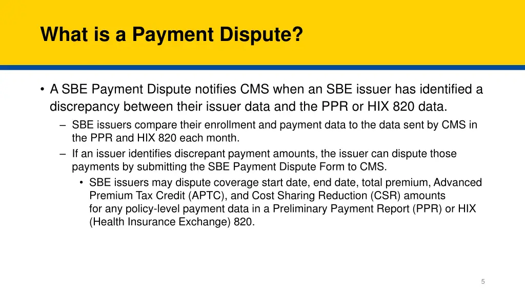 what is a payment dispute