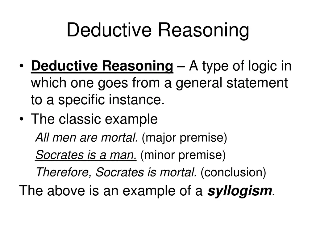 deductive reasoning