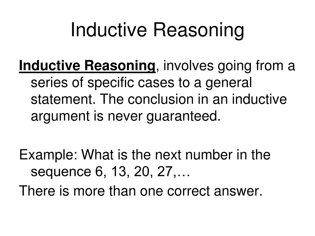 inductive reasoning