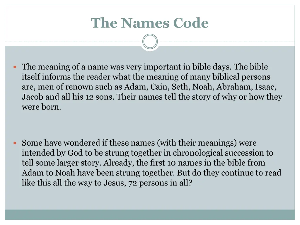 the names code