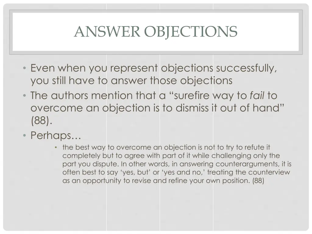 answer objections