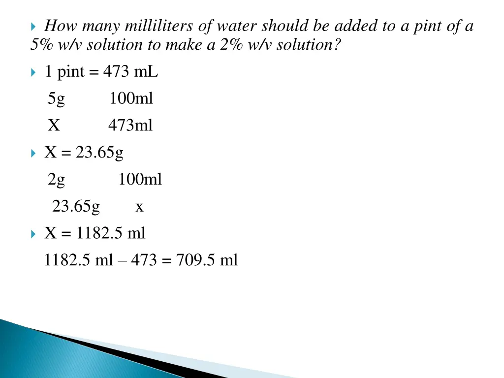 how many milliliters of water should be added 1