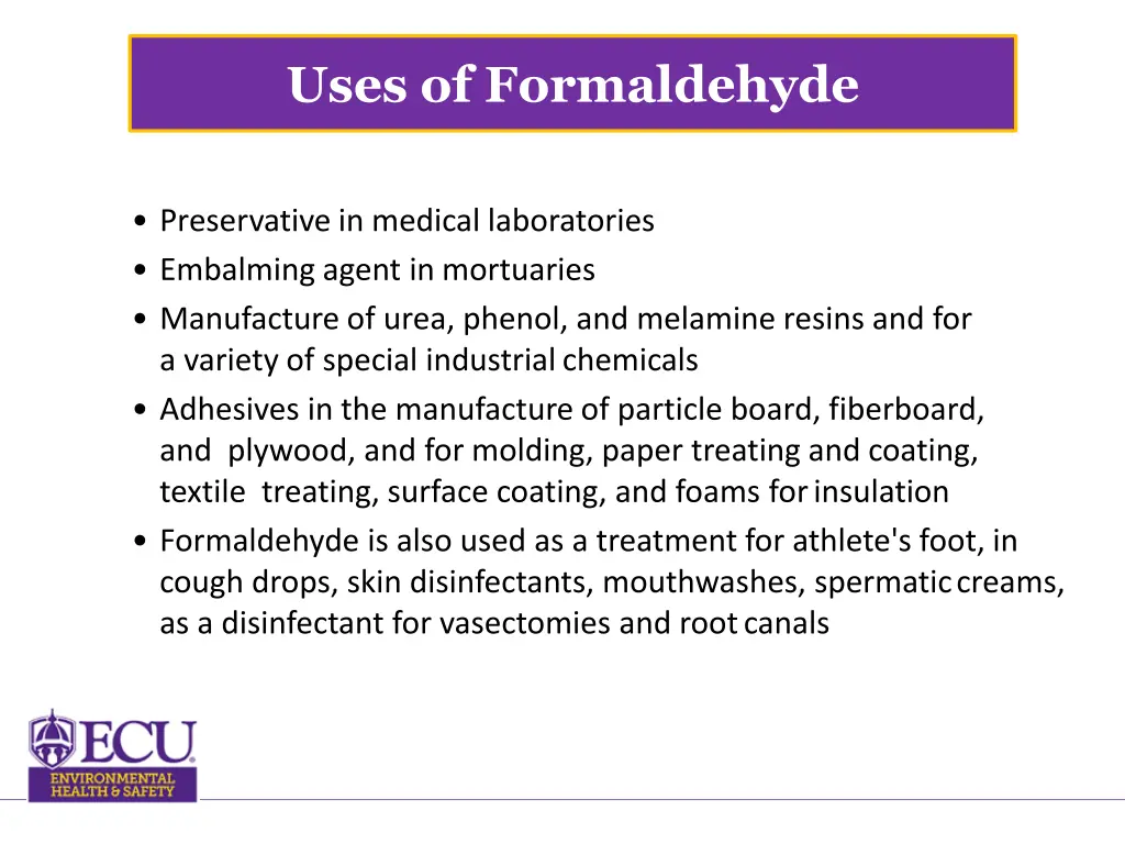 uses of formaldehyde