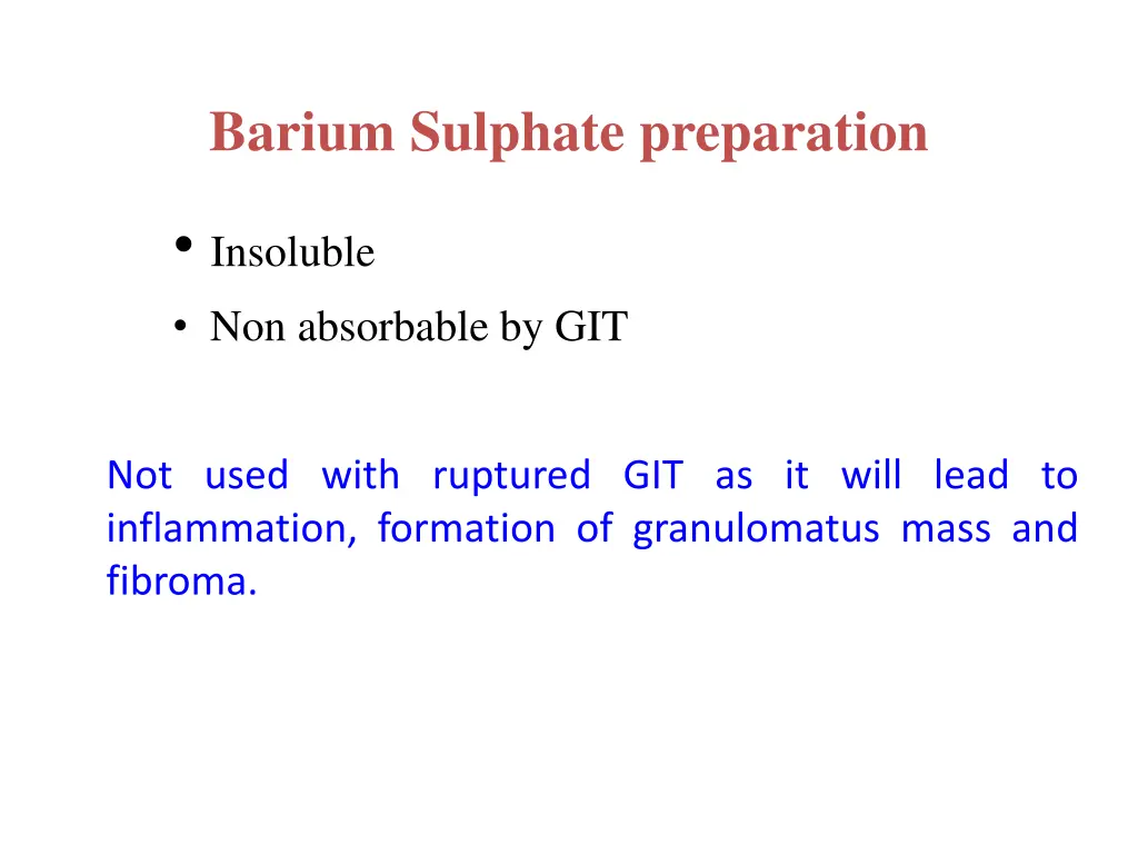 barium sulphate preparation