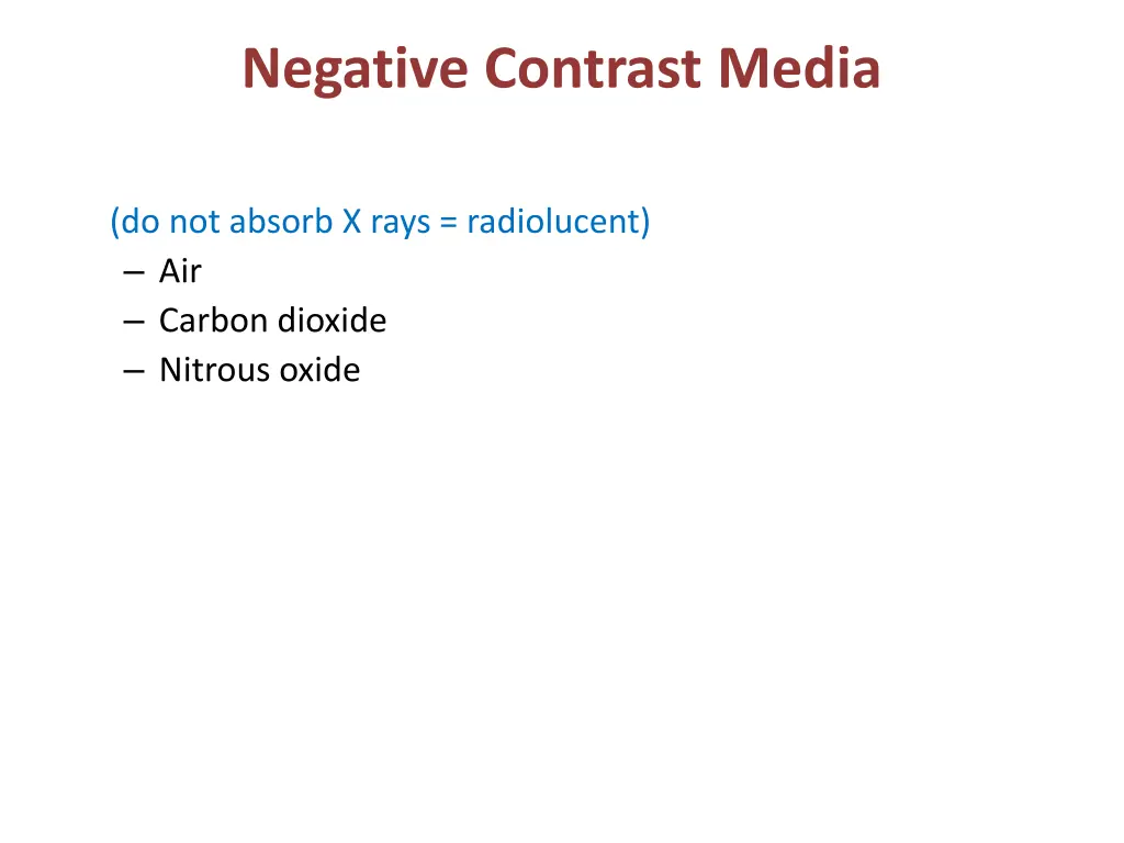 negative contrast media