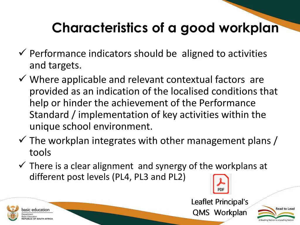 characteristics of a good workplan 1