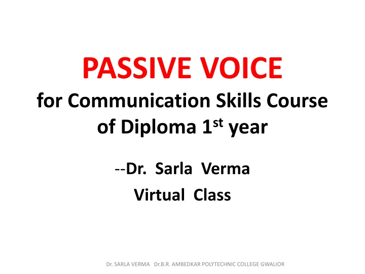 passive voice for communication skills course