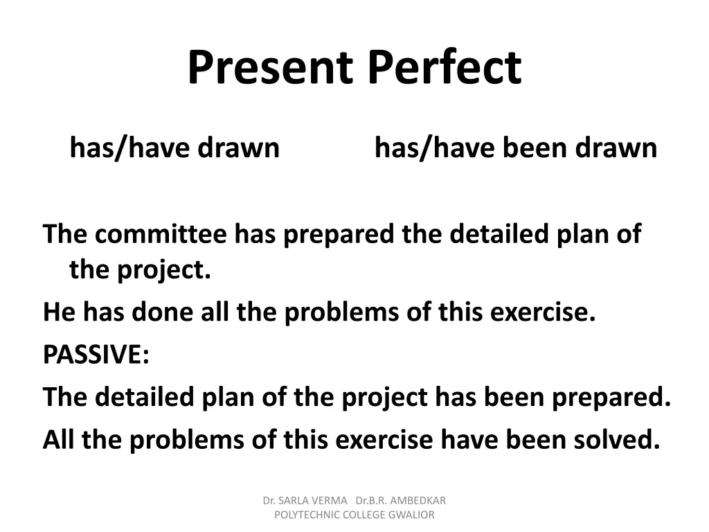 present perfect