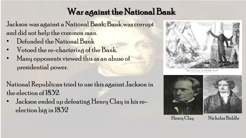 war against the national bank war against