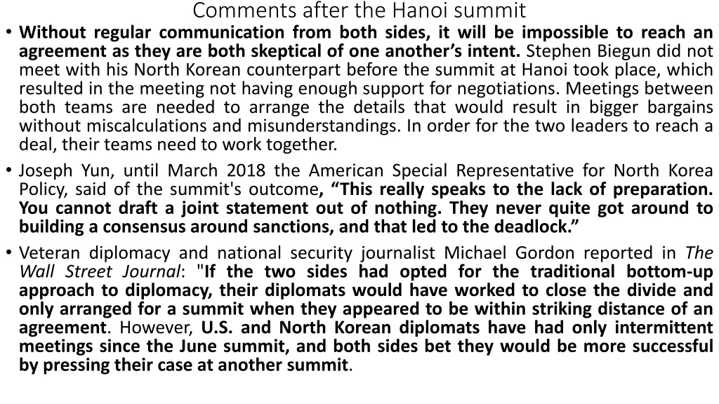 comments after the hanoi summit 3