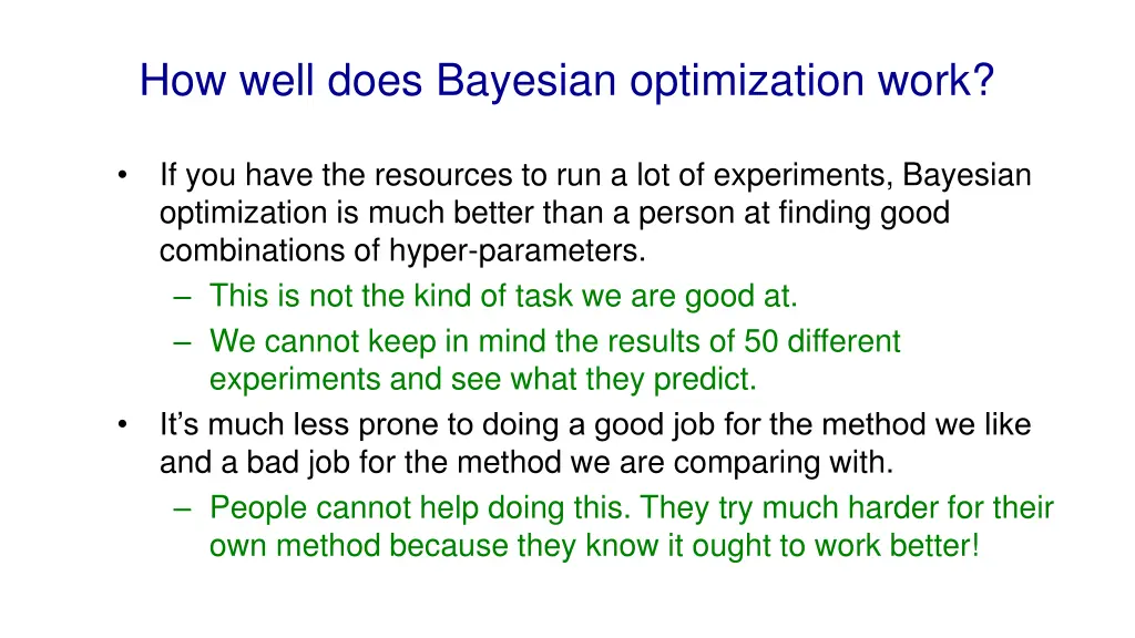 how well does bayesian optimization work