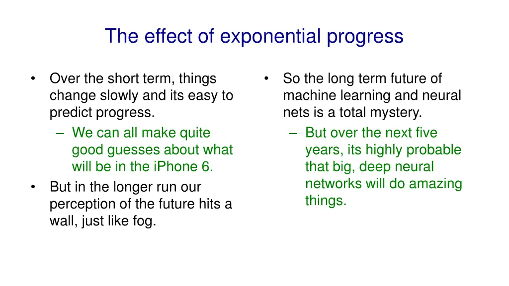 the effect of exponential progress