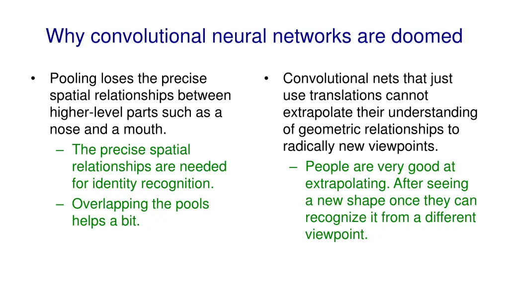 why convolutional neural networks are doomed