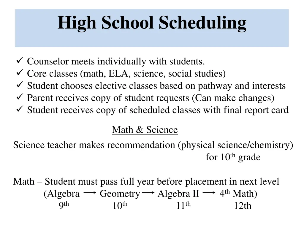 high school scheduling