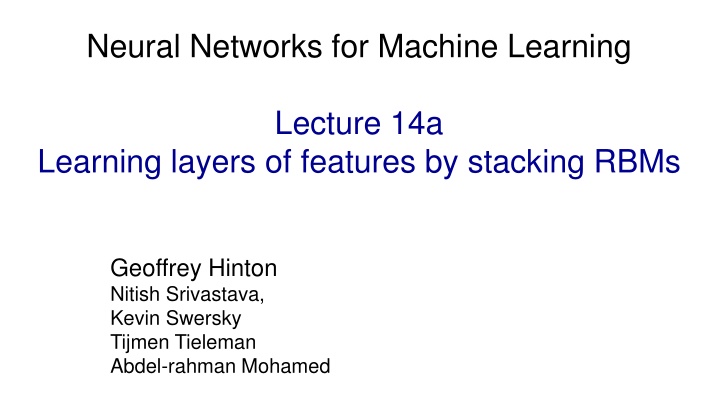 neural networks for machine learning