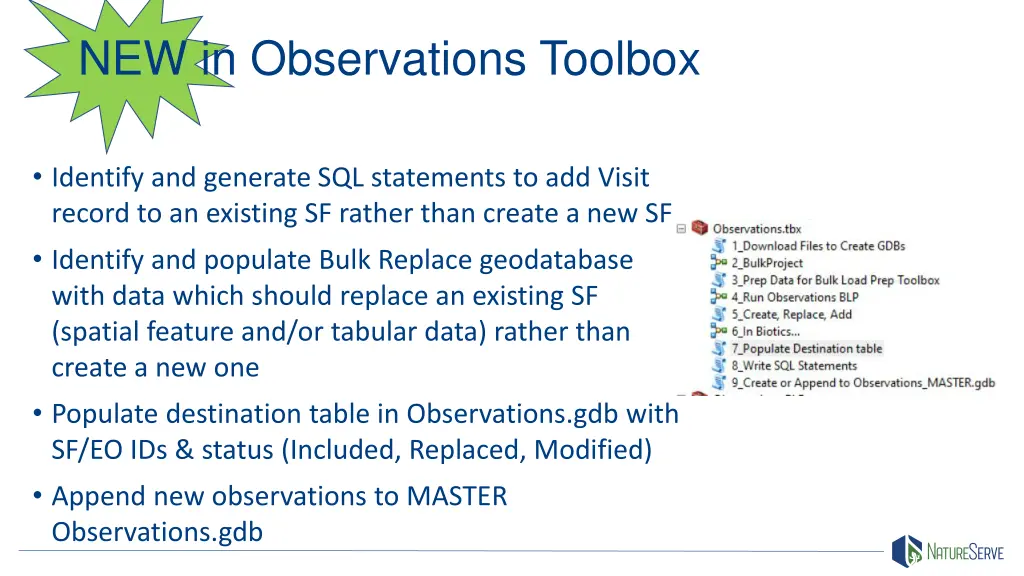 new in observations toolbox