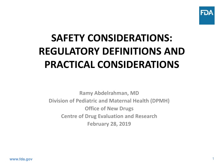 safety considerations regulatory definitions