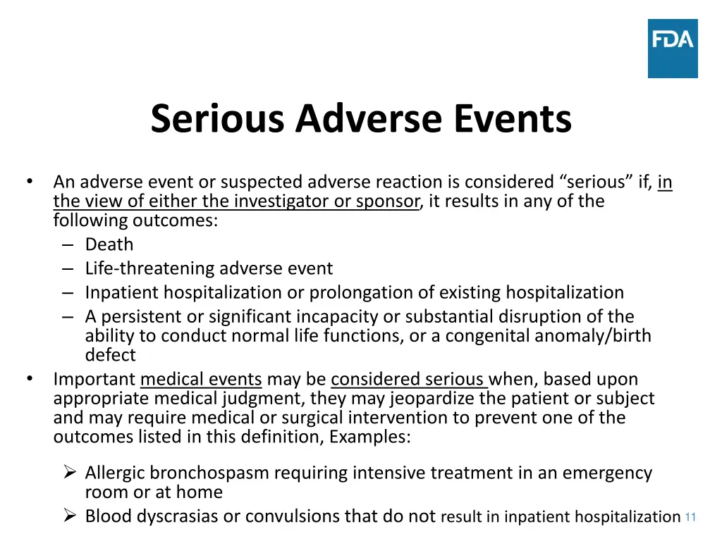 serious adverse events