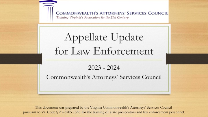 appellate update for law enforcement