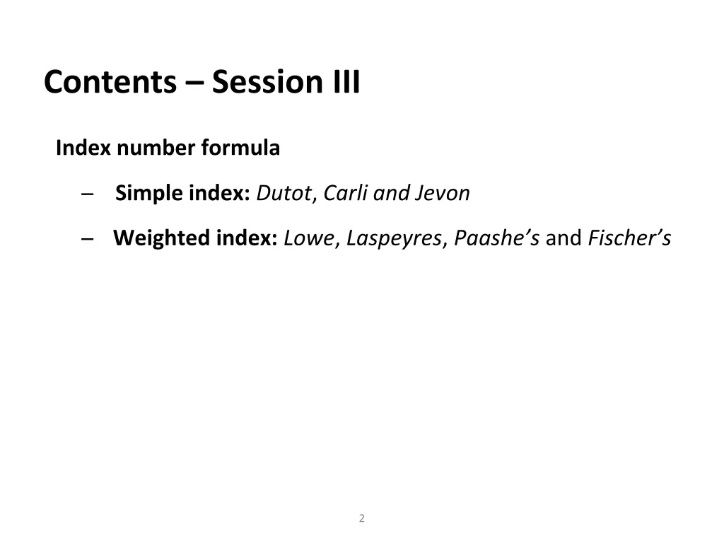 contents session iii