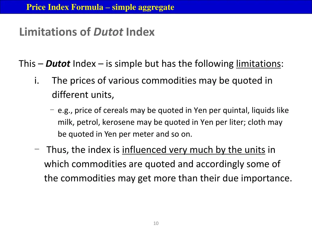 price index formula simple aggregate 1