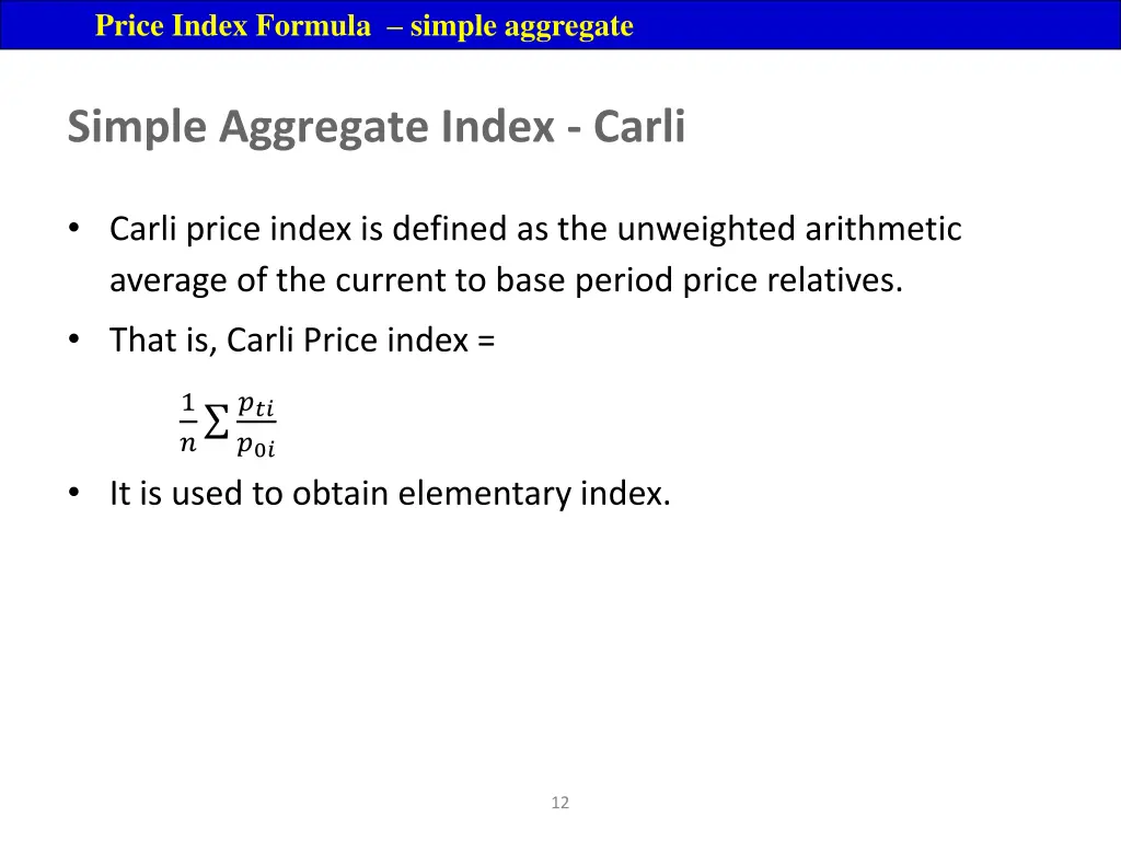 price index formula simple aggregate 3