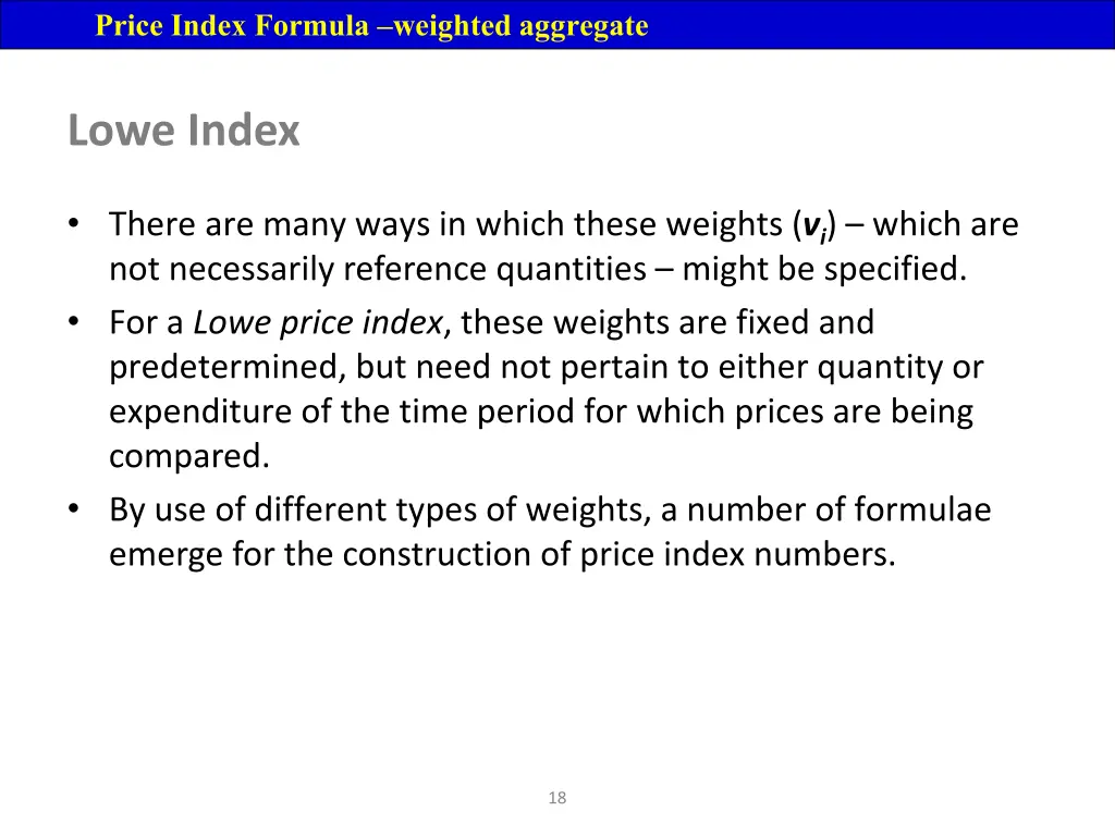 price index formula weighted aggregate 2