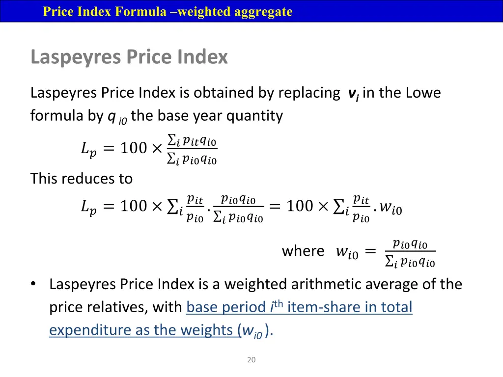 price index formula weighted aggregate 4