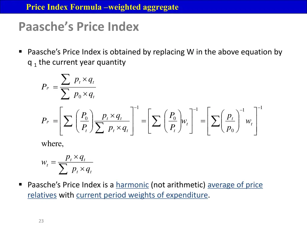 price index formula weighted aggregate 7