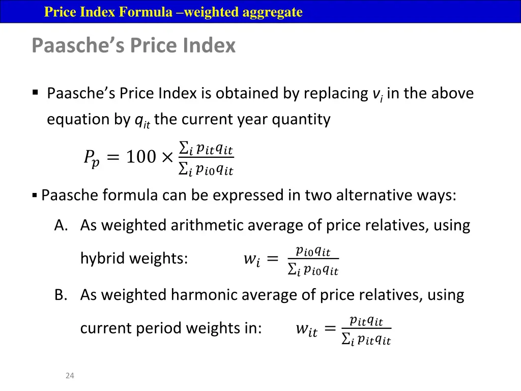 price index formula weighted aggregate 8