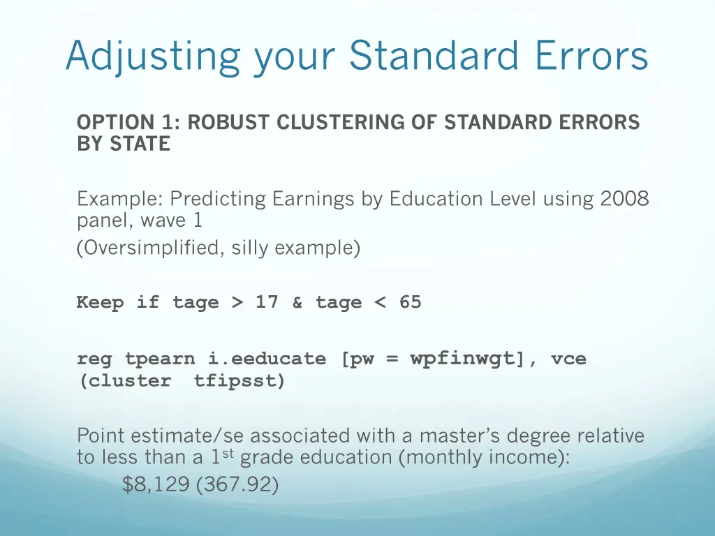 adjusting your standard errors 1