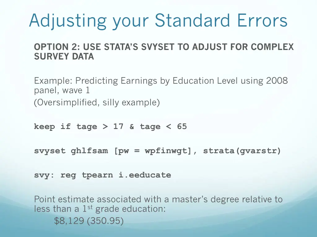 adjusting your standard errors