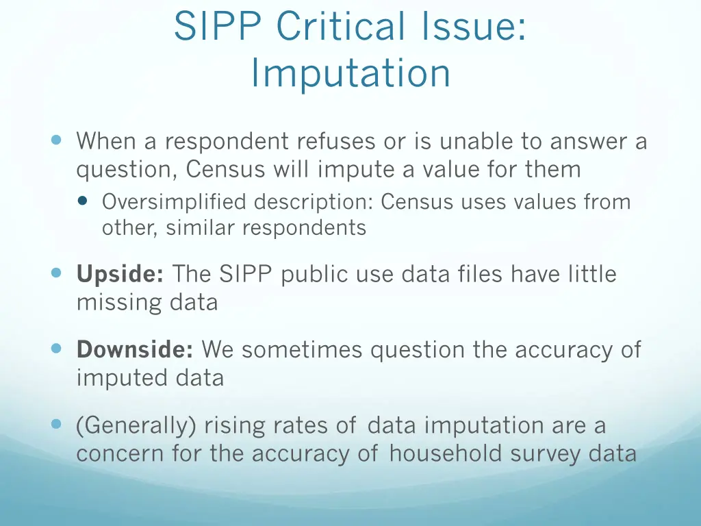 sipp critical issue imputation