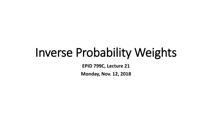 inverse probability weights inverse probability