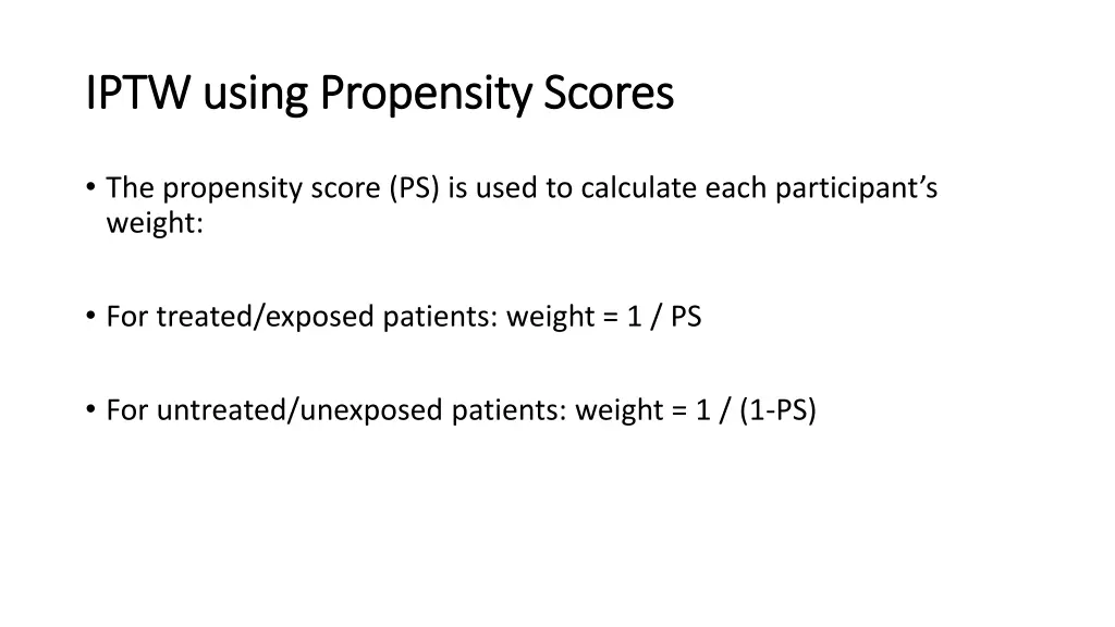 iptw using propensity scores iptw using