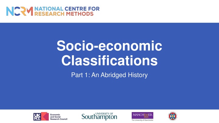 socio economic classifications part 1 an abridged