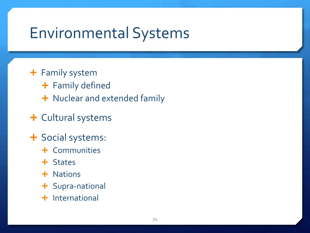 environmental systems