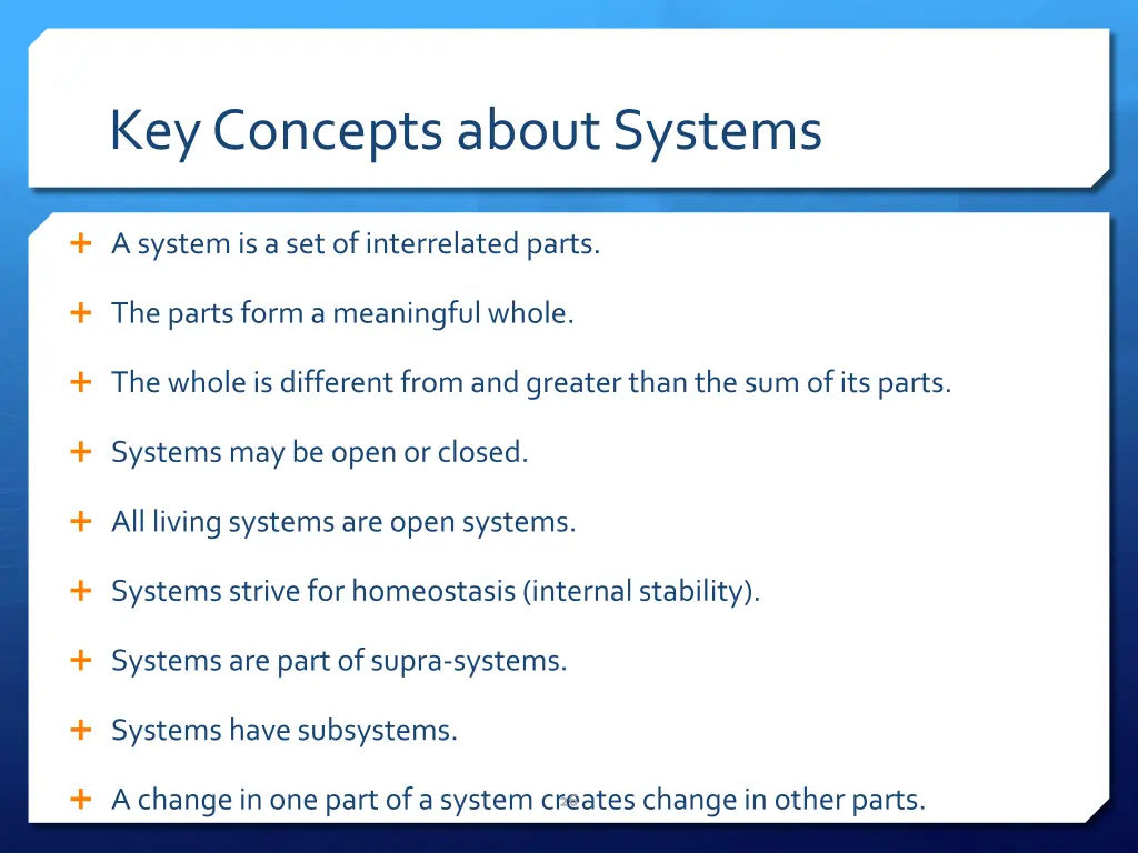 key concepts about systems