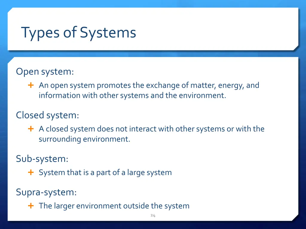 types of systems