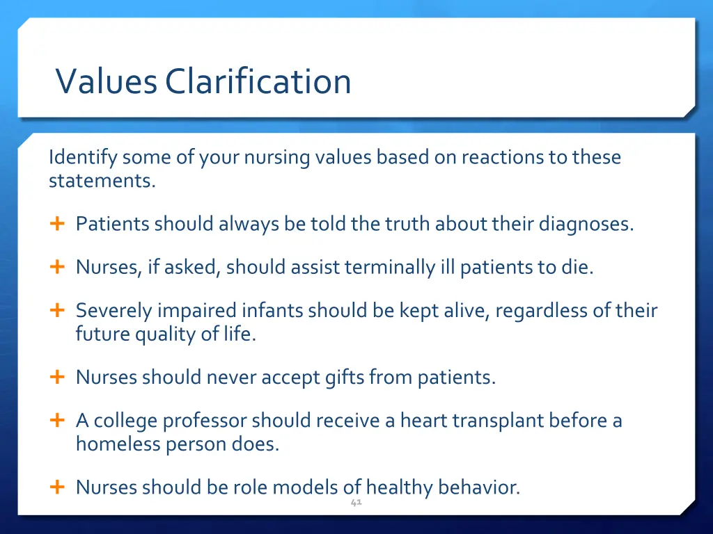 values clarification