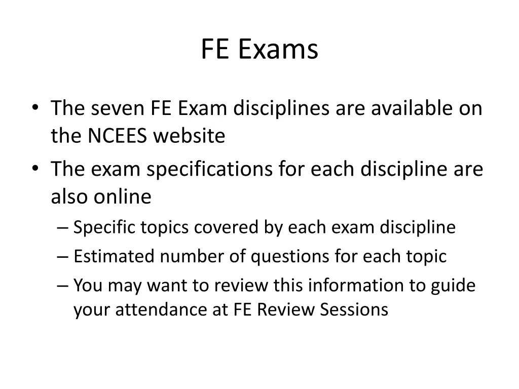 fe exams