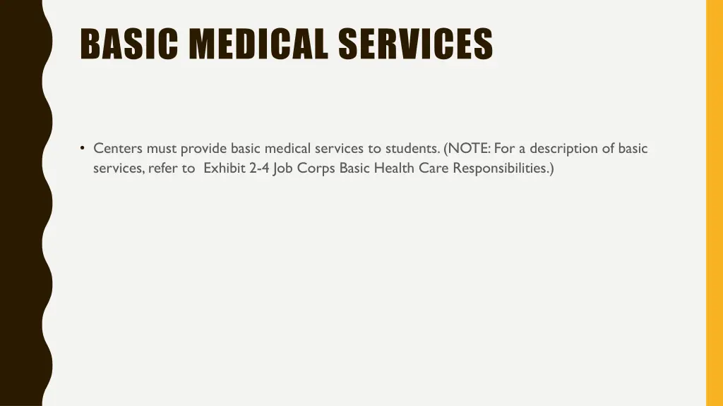 basic medical services