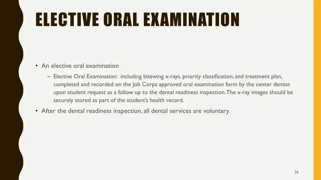 elective oral examination