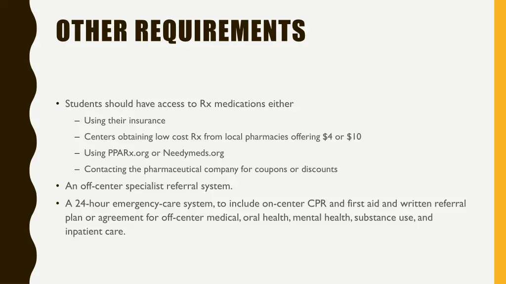 other requirements