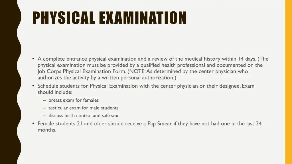 physical examination