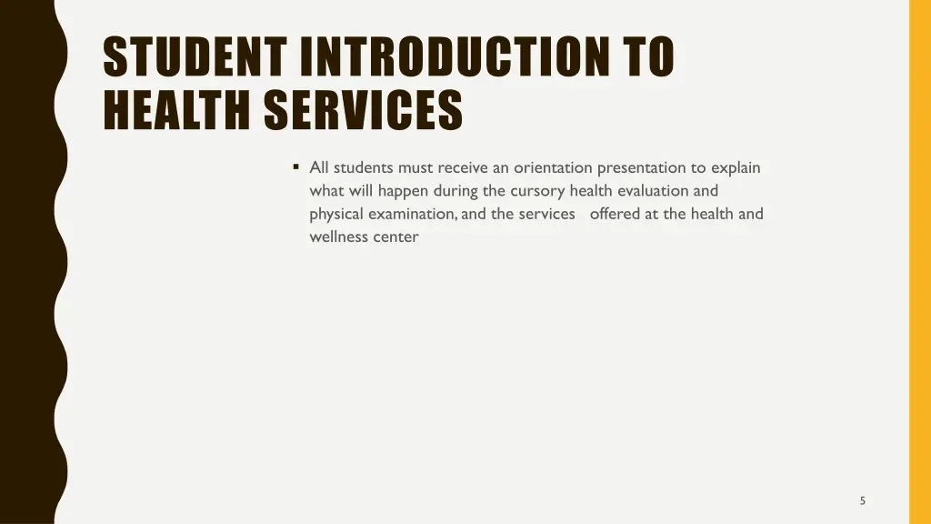 student introduction to health services