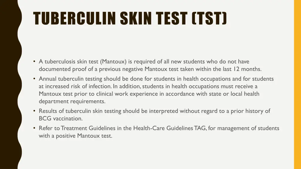 tuberculin skin test tst