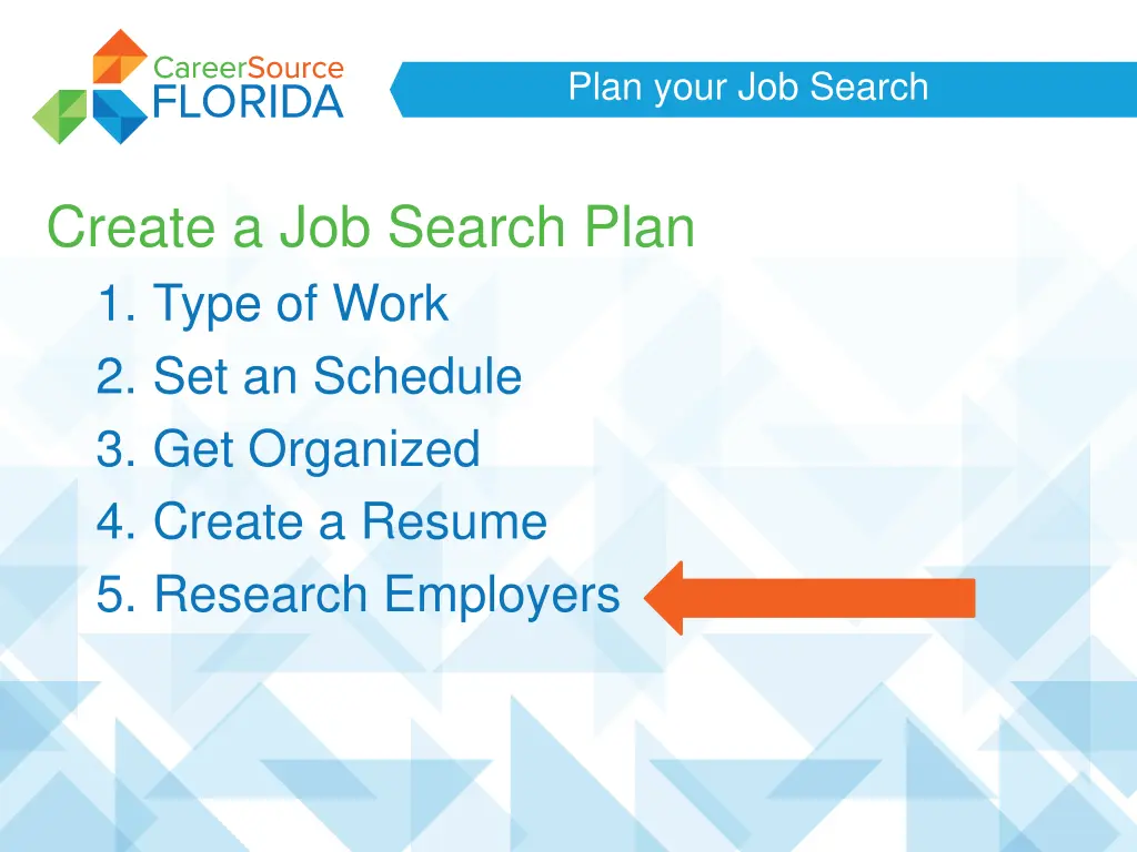 plan your job search 10