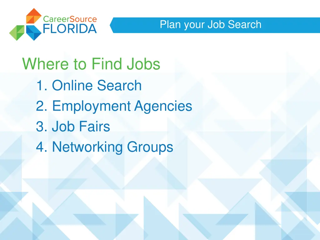 plan your job search 12